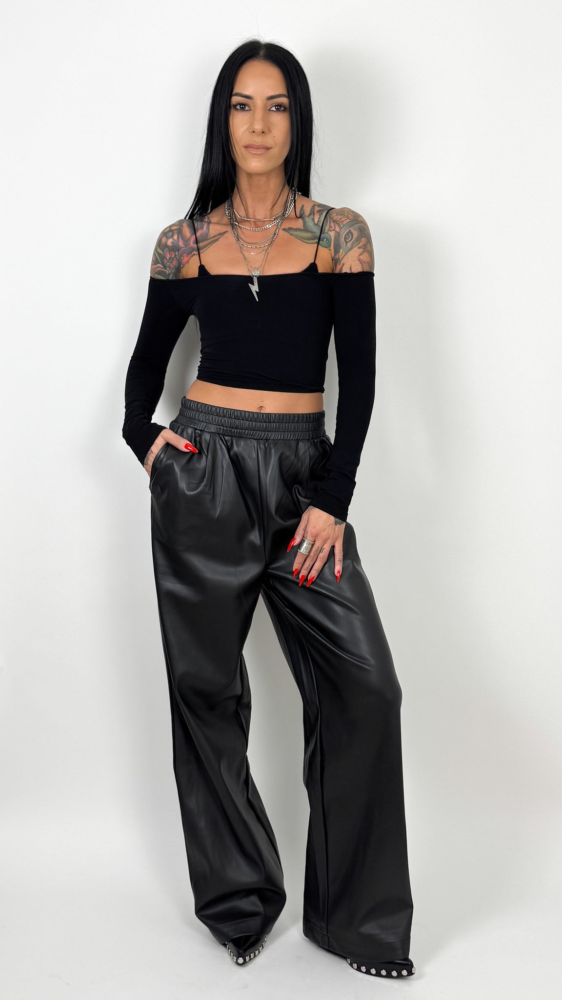 VALENTINO VEGAN LEATHER PANTS