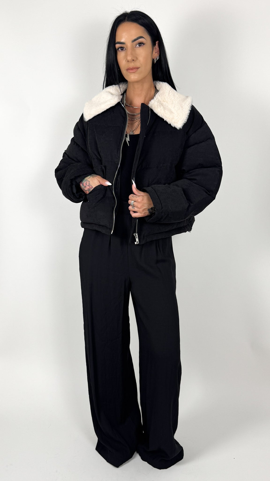 OLIVER FAUX FUR PUFFER JACKET