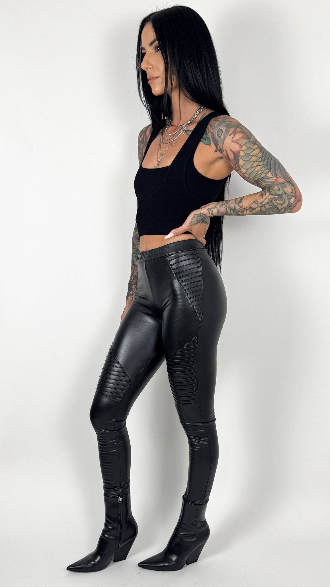 FLEECE LINED MOTO LEGGINGS