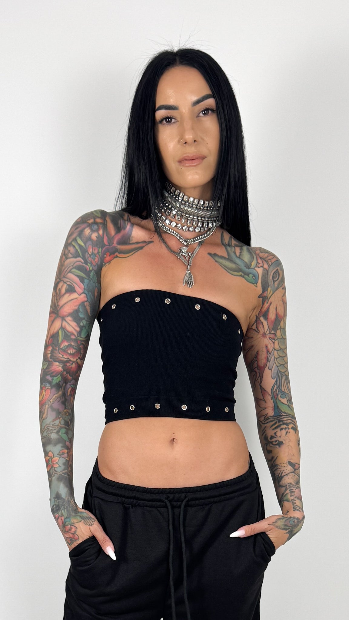 EVERETTE EYELET TUBE TOP